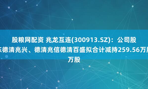 股粮网配资 兆龙互连(300913.SZ)：公司股东德清兆兴、德清兆信德清百盛拟合计减持259.56万股